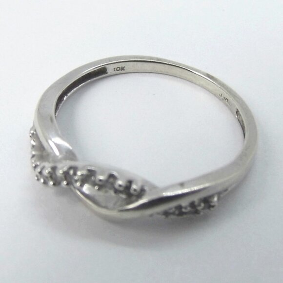 0.20 CTW Genuine Diamond Wave 10KW GOLD Ring 6.75 - Picture 6 of 6